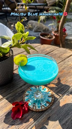 The Juicery Cafe on Instagram: "Malibu Blue Hawaiian🌺 one of our sig cocktail🍹 #juicerycafe #lakeside #pokhara"
