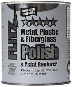Flitz Multi-Purpose Metal Polish Paste - 2lb Can of USA-Made Chrome Polish - Works on Stainless Steel, Aluminum, Plastic, Jewelry and Cars - Non-Abrasive Cleaner & Rust Remover (6 Pack)
