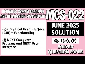 P3- 1(e), (f) | MCS 022 June 2025 Solution | MCS022 Solved Question Paper | Mcs22 Important Question