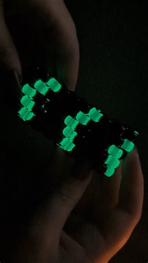 here's a glow in the dark Kandi cuff! #crafts #crafting #beading #beadwork #beads #kandi #handmade