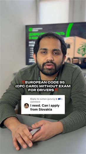 Code 95 | Chip card | ADR |Warsaw on Instagram: "🚛 Truck drivers in Slovakia — need European Code 95 (Driver CPC) without an exam? We offer both options: ✔️ Short course ✔️ Long course You come only once for documents and mandatory procedures. Training is 100% online — no need to stay abroad or stop working. If you’re in Slovakia, you can apply without any problem. 📲 +48 576 799 005 Write to us — we’ll explain which option fits you and how long it takes. Code 95 Slovakia, Driver CPC card, Euro