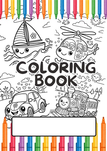 Vehicle Coloring Pages for Kids | Printable Coloring Book PDF - 20 Pages Instant Download - Etsy