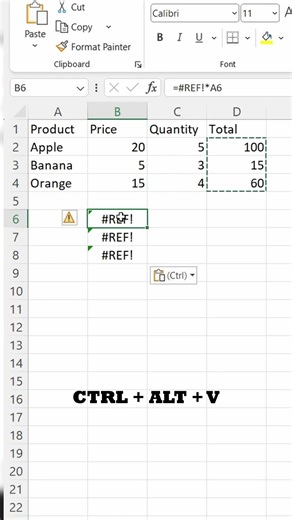 Stop getting #REF errors when pasting in Excel! #ExcelTips #PasteSpecial #ExcelHacks #MicrosoftExcel