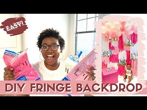 DIY WITH ME | easy + cheap fringe tablecloth backdrop!!