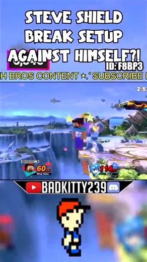Steve shield break setup backfires 😭 #ssbu #shorts #fyp #viral #smashbros