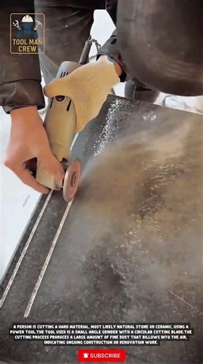 How to Cut Granite/Natural Stone with a Hand Grinder | DIY Project #tools #workers