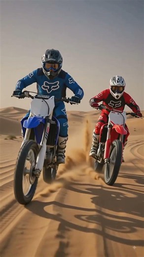 High-Speed Desert Motorcycle Race! 🏍️💨