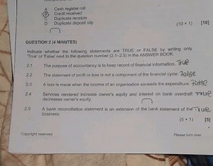 A Cash register rollB) Credit receivedC Duplicate receiptsD... | Filo