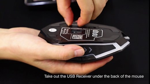 UHURU WM-02Z Wireless Gaming Mouse, 2.4G Wireless Rechargeable Mouse with 6 Programmable Buttons, 5 Adjustable Levels DPI Up to 4800DPI, 7 Colorful LED Lights, Compatible with Notebook, PC, Mac