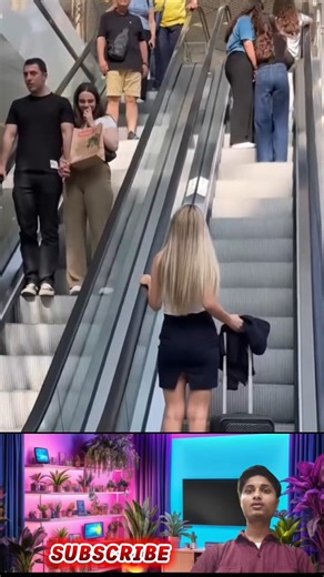 😮✈️ Air Hostess Escalator Reaction Cabin Crew Airport Moment #Shorts #airhostess #cabincrew #travel