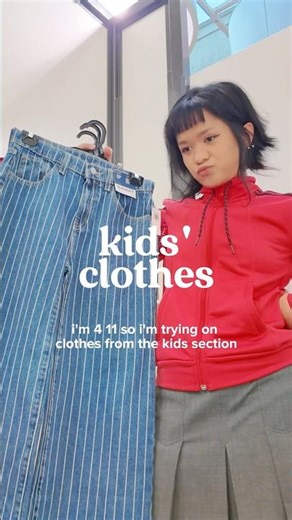 trying on clothes from the kids’ section! 🥲 #body #lifestyle