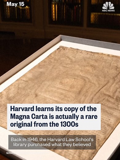 Researchers from the U.K. have discovered that #Harvard University's Magna Carta copy is an extremely rare version from the year 1300. The university originally paid less than $30 for their copy and likely misclassified which era it was created.
