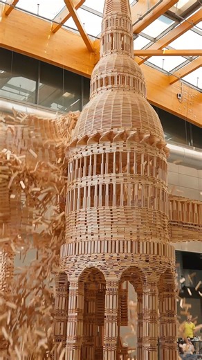 Lily Hevesh / Hevesh5 on Instagram: "one of the most breathtaking topples I've ever witnessed! 😌 experience the full falldown of 240,000 domino planks on my channel :) project designed by the incredibly talented Italian Artist, @raffaele_salvoldi_art!"