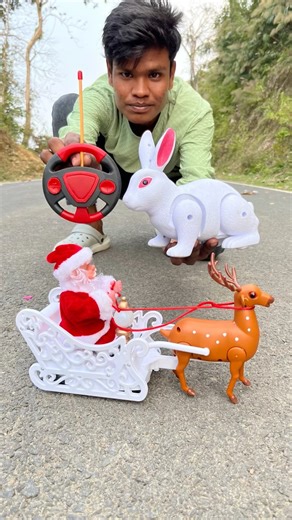 Abar Rabbit vs Rc Santa Claus Sleigh Reindeer Unboxing Deko🔥#shorts