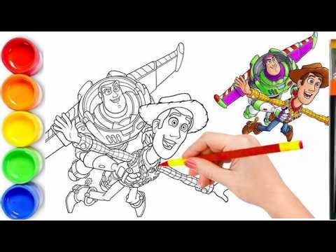 How to draw Woody, Buzz Lightyear | Toy Story 4