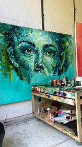 7.7K views · 535 reactions | Step into my world — where paint becomes language and canvas becomes time. My studio is alive with music, laughter, and the quiet snoring of my pig. My dogs keep me company while outside, the jungle hums and birds sing. Here, I paint away the hours, lost in the beautiful mess of creation. | TerrinArt | Facebook