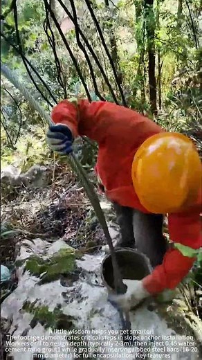 The key installation steps of the ground anchor system in slope protection works