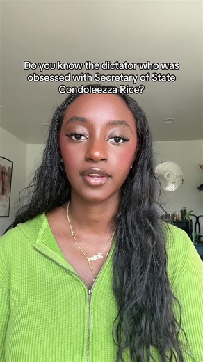 LISTEN TO DINNER PARTY HISTORY!!! Muammar Gaddafi’s bizzarre obsession with former secretary of state Condoleezza Rice 😬 #dictator #condoleezzarice #muammargaddafi #libya #historytime #historyfacts #worldhistory #podcastreccomendation