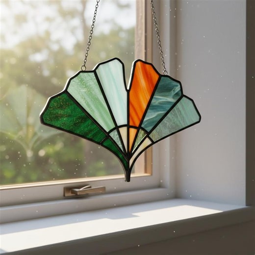Ginkgo Leaf Stained Glass Pattern, Suncatcher Craft, Cricut Ready (digital Download) - Etsy Australia