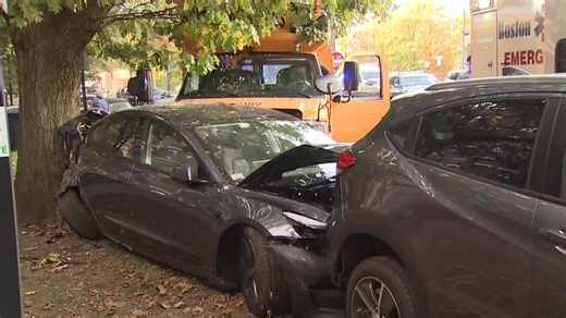 Multi-car crash involving Boston Public Schools bus leaves driver injured, students unharmed