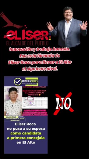 Innovación y trabajo honesto. Esa es la fórmula de Eliser Roca para llevar a El Alto al siguiente nivel. #ELISERROCA #Verificacion #alcalde #elaltobolivia🇧🇴🥰 #upc