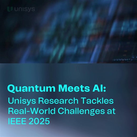 Two Unisys quantum research papers earn IEEE QAI 2025 acceptance. Results include eliminating technical bottlenecks (99.98% speed improvement) and better credit risk (91% accuracy). Quantum computing applications advance. Learn more: https://ow.ly/5vYW50XcJEV | Unisys | Facebook