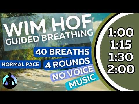 WIM HOF Guided Breathing | 40 Breaths 4 Rounds Normal Pace | Up to 2:00min | No Voice