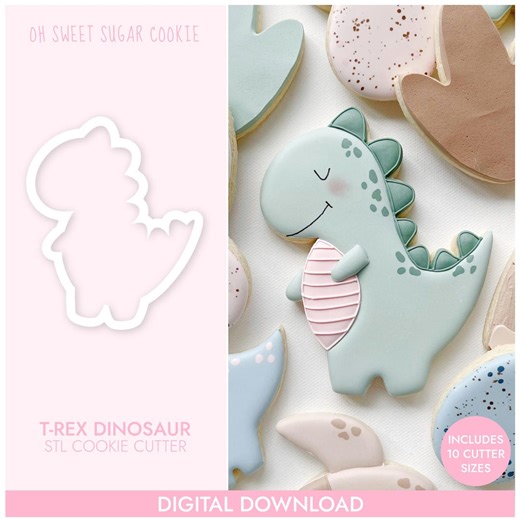 T-Rex Dinosaurier STL Cookie Cutter Datei, 3D druckbar, Instant Download - Etsy.de