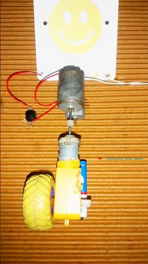 | dc gear motor generates electricity from smiley light |#experiment #dcmotor #project