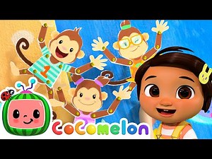 5 Little Monkeys with Nina and JJ | Cocomelon Nursery Rhymes for Kids