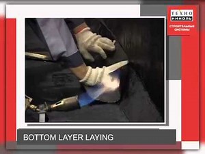 Installation of flat roofs from melting materials