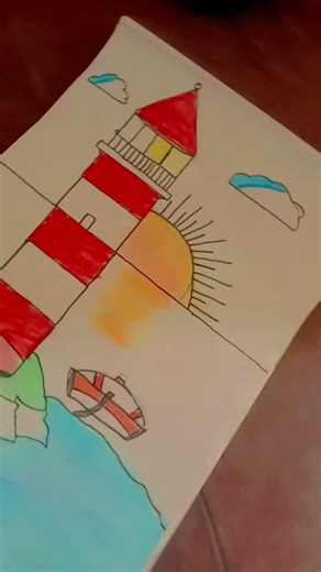 #music lighthouse 👾🌊🌅 drawing 🩵