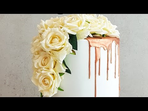 How To Make A Rose Gold Drip Wedding Cake- Rosie's Dessert Spot