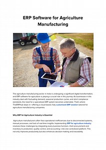Best ERP Software for Agriculture Manufacturing Industry in India - SlideServe