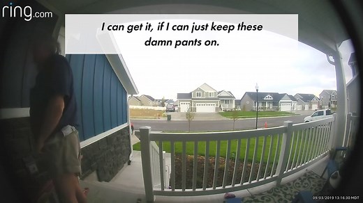 Poor guy’s pants falling down caught on camera