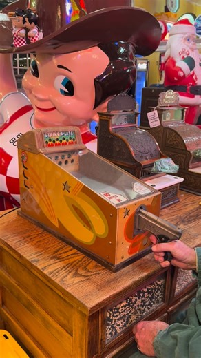 Flashback Funtiques | Boerne, TX on Instagram: "Coin operated “Strike-A-Lite” shooting game! 10 shots for 1¢!"
