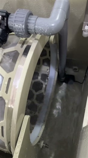 Take a look at the rotary drum microfiltration machine.#koi #koifishpond