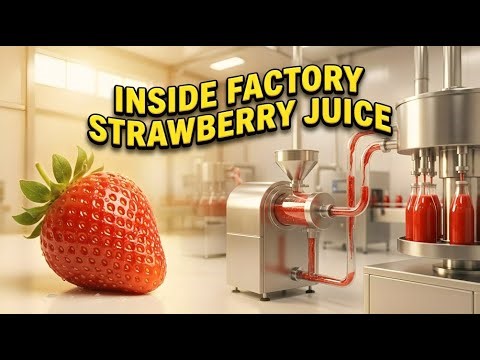 Inside a Strawberry Juice Factory | From Fresh Fruit to Bottle