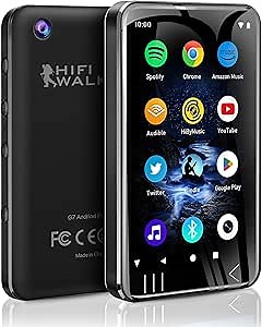 MP3 Player with Bluetooth and WiFi, Music Player with Camera Spotify Pandora,Amazon Music, 4" Touch Screen Android MP4 Player with Speaker 144GB MP4 & MP3 Player for Travel Sport