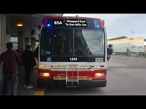 TTC BUS 1293 RIDE ON ROUTE 85A SHEPPARD EAST TO DON MILLS STATION
