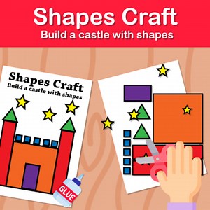 Shapes craft - build a castle using shapes / Colors / Cut and Paste
