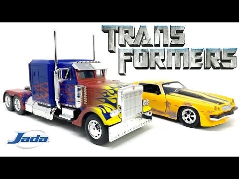 JADA Toys Transformers 2007 OPTIMUS PRIME & BUMBLEBEE 1977 Camaro Unboxing & Review