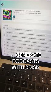 🎧 Introducing... Brisk's Podcast Generator! Okay, okay — so maybe there isn't a Crimes Against Planning Periods podcast. (yet 😎). But this one’s very real: You: “I wish I could reteach this lesson without reteaching this lesson.” Brisk: “Say less.” 🎧 Brisk Podcast Generator is officially live and here to stay. Turn any lesson, resource, or topic into audio — with synced transcripts, translation in 40 languages, and Boost tools to make it interactive. Now in the Create menu. Try it today ↓ | B