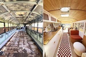 Un jeune couple transforme un vieux bus scolaire en incroyable maison sur roues