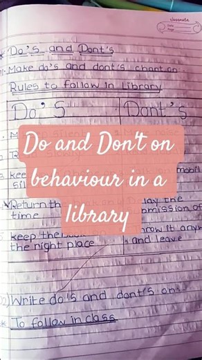 Dos and Don'ts on behaviour of library