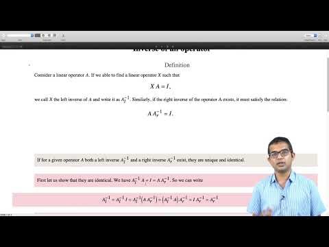 Inverse of an operator #swayamprabha