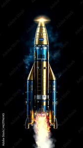 rocket launch in the night space video footage beautiful view background looping scenery 4k quality