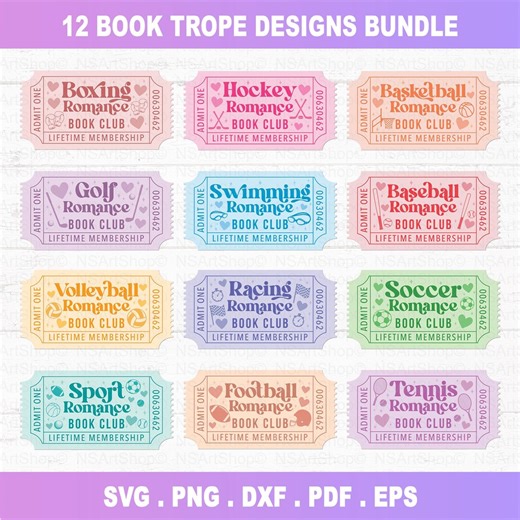 Book SVG Bundle: Bookish PNG, Ticket Book Designs, Reading, Cricut, Cut File - Etsy Australia