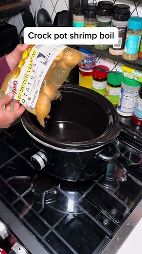 Crockpot Shrimp Boil with Potatoes, Corn, Eggs & Sausage
