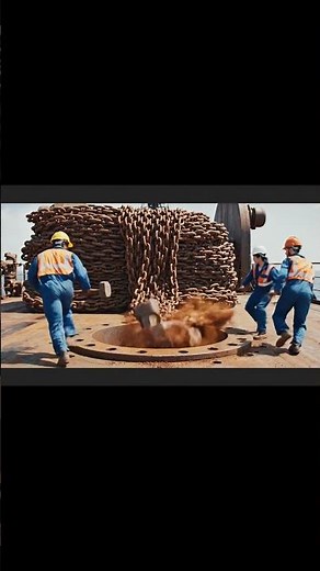 Iron chains weighing tens of tons of the giant ship.#maritime #ship